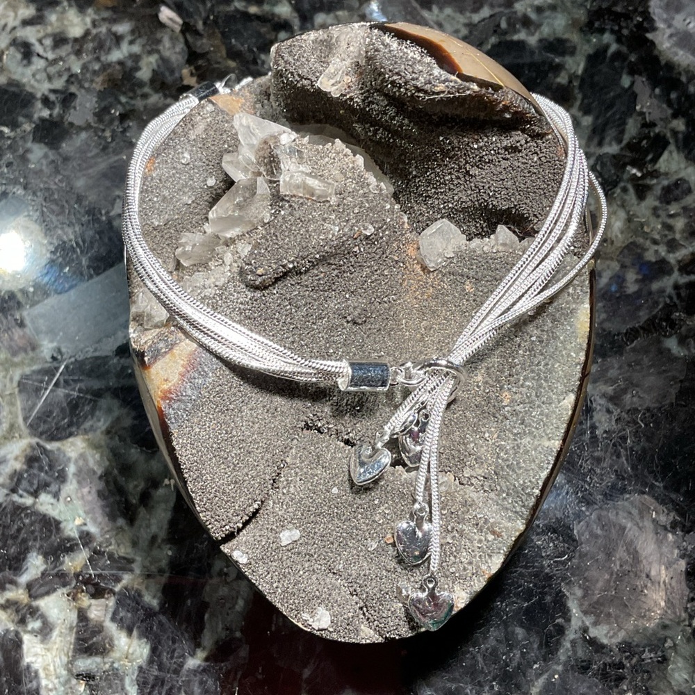 .925 Silver Slide Heart Bracelet